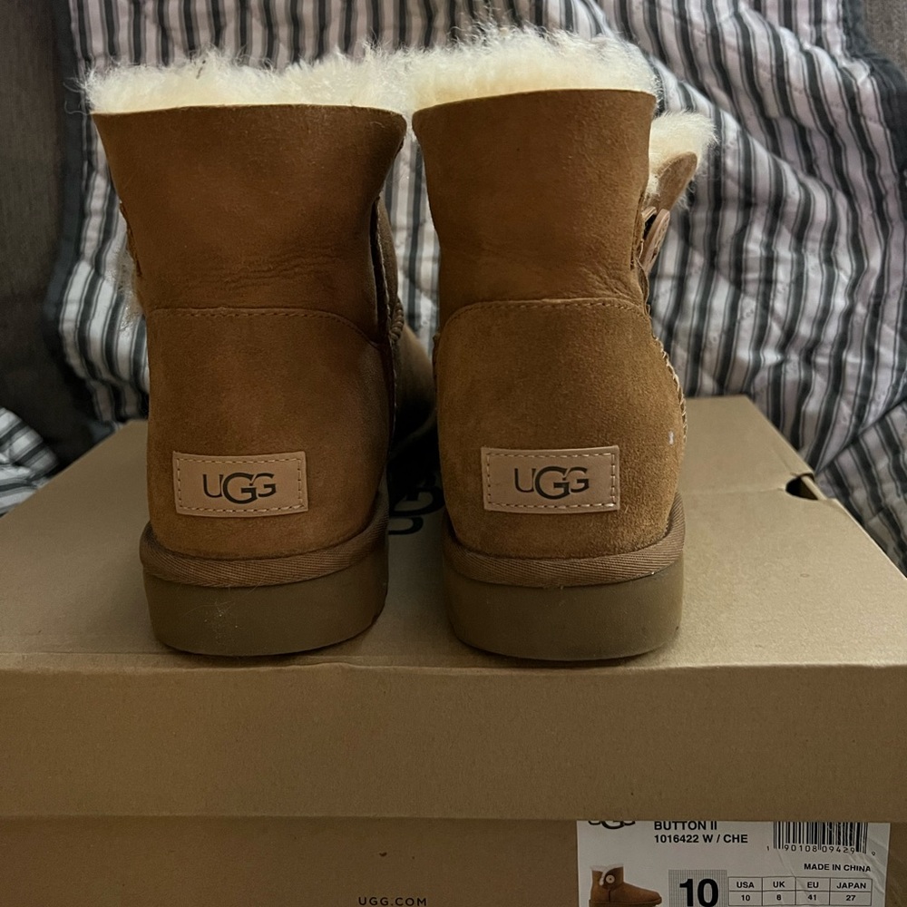 UGG Tan Shearling Button Boots